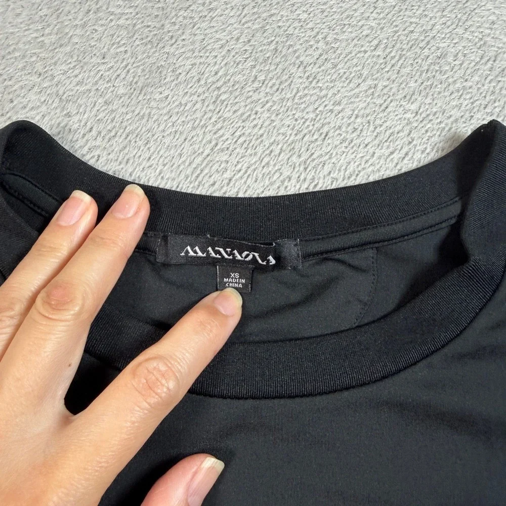 Manaola T-Shirt Mens XS Black Team Graphic Short Sleeve Curved Hem